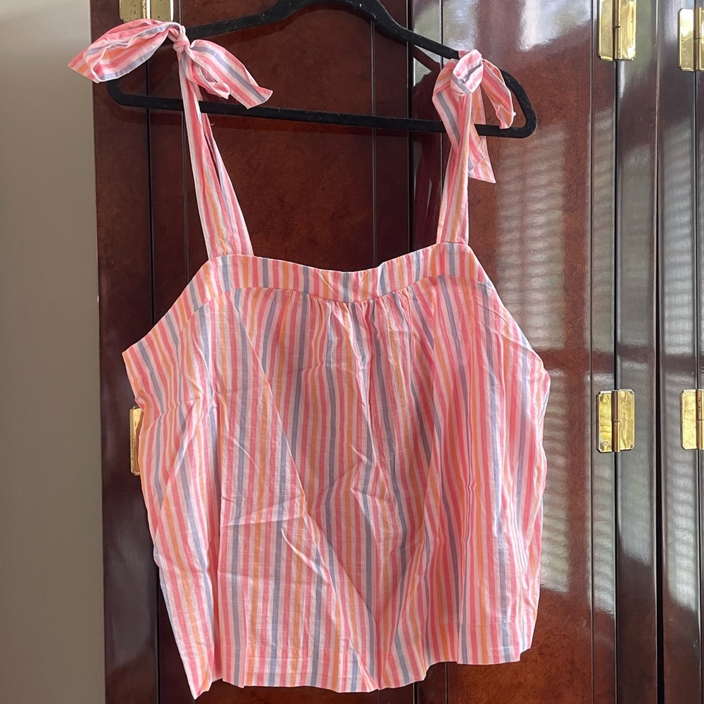 NWT GAP Shoulder Tie Tank Top in Pastel - Size XL